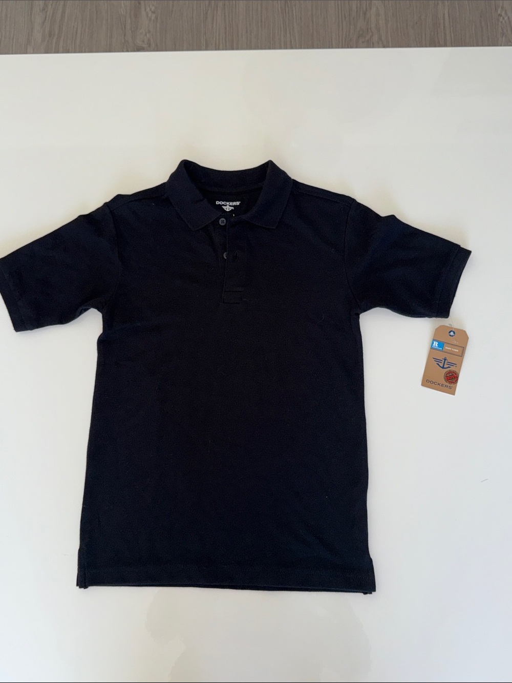 Dockers Kids Black Short Sleeve Polo Boys size M(10-12)
